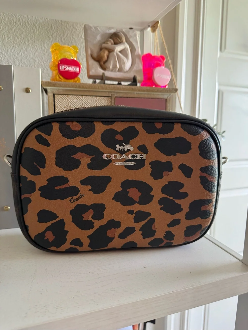 Coach Jamie Camera Bag - Leopard Print Crossbody Bag - Brown/Black